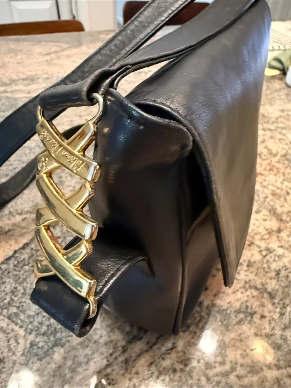 Paloma Picasso Black Leather Bag